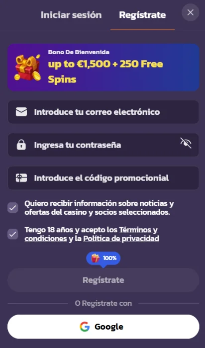 Registro e inicio